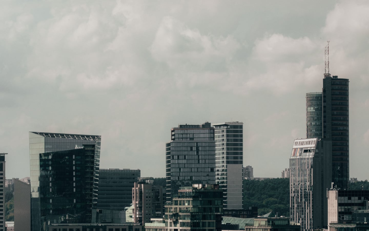 Vilnius, Lithuania cityscape under clear sky